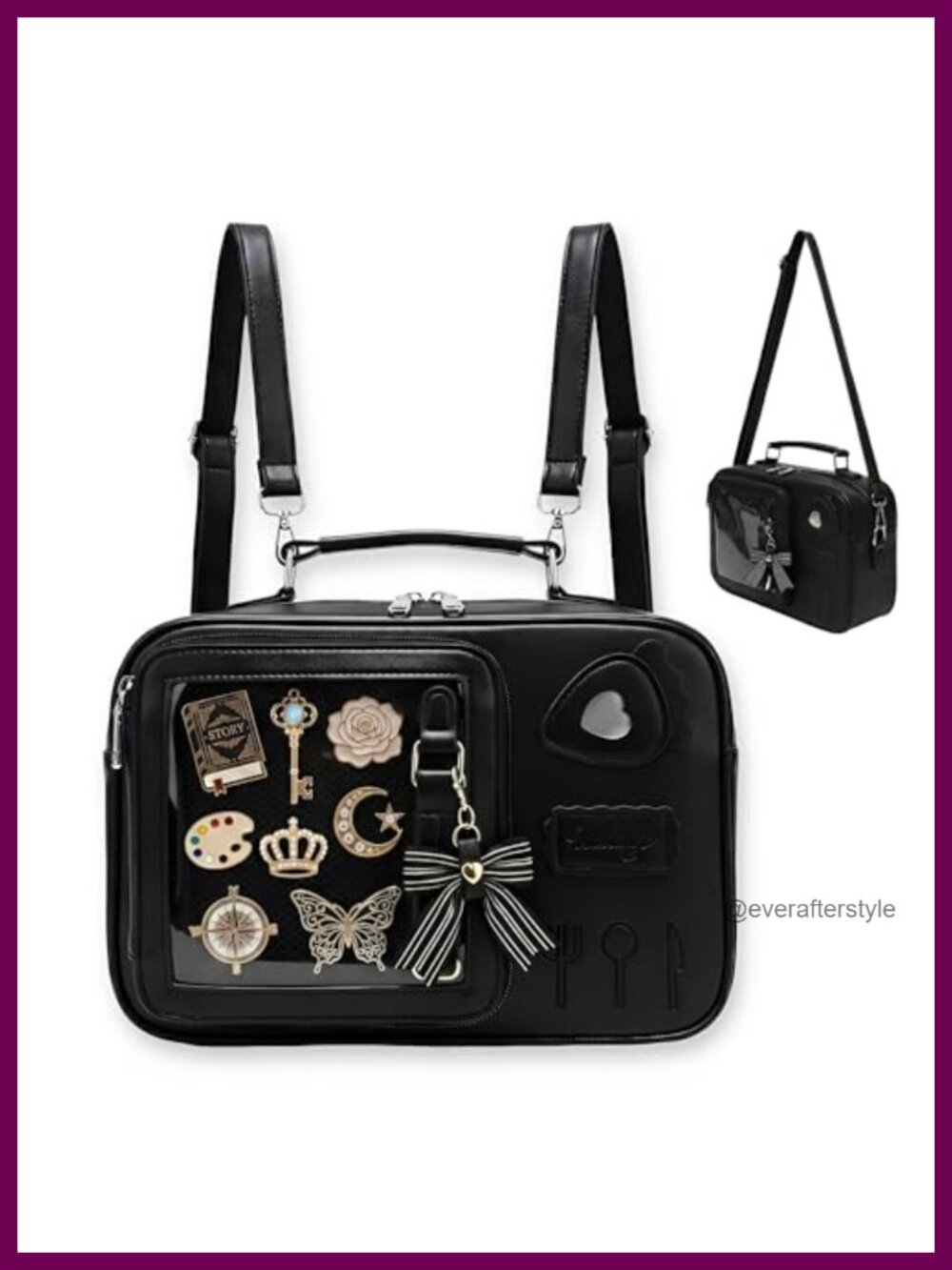 Ita Bag Crossbody Backpack Pin Display Purse PU Leather Anime Kpop Kawaii